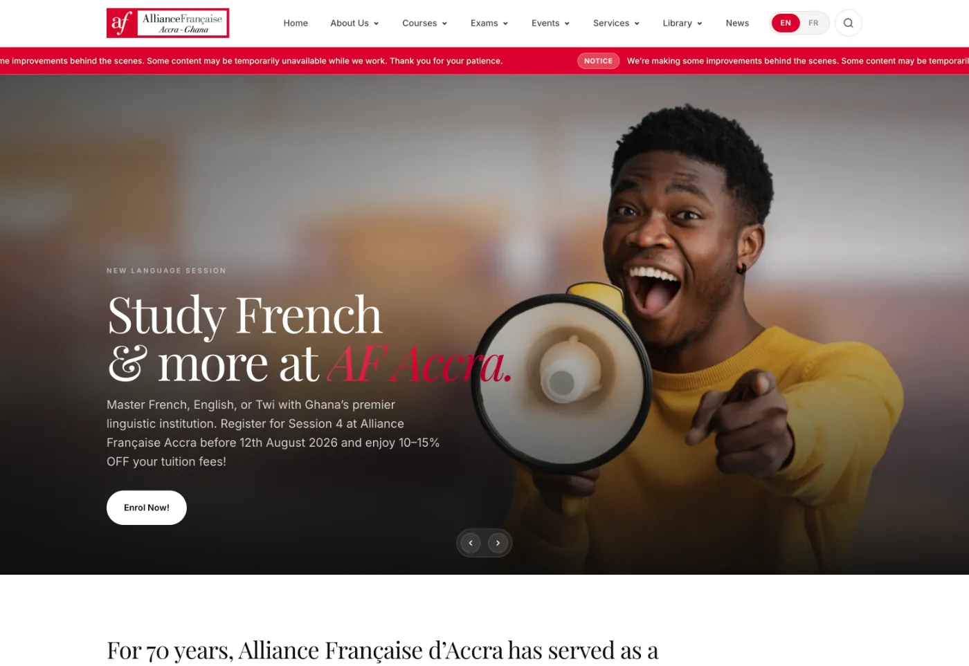 Alliance Française Accra website
